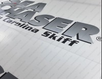 Sea Chaser by Carolina Skiff Boat Logo Decals Set of 2 x 31"